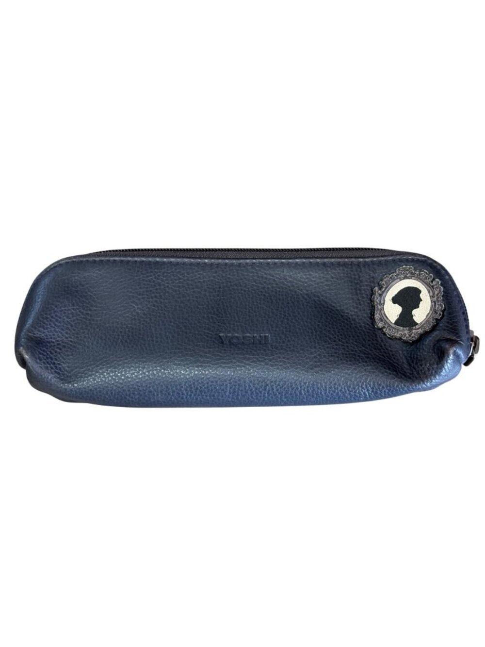 Yoshi Blue Genuine Leather Jane Austen Pencil Case Classic Style